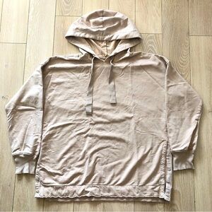 Aerie Oversized Side Slit Light Hoodie in Beige Size S